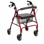Rolator Pliabil Cu 4 Roti, Frana, Scaun Si Cos, Din Otel AccentMed AM966LH