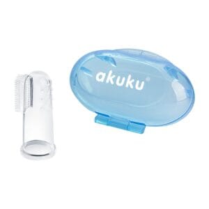 Periuță de dinți și masaj gingival, din silicon, albastru Akuku A0263