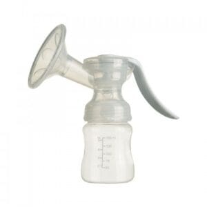 Pompa de sân manuală, cu clapetă, biberon 150 ml, adaptor inclus, Akuku A0306