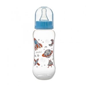 Biberon Clasic cu Tetină din Silicon, 250 ml, Fără BPA, Akuku A0105