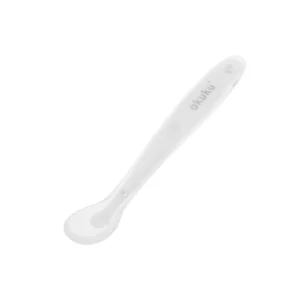 Linguriță din silicon pentru bebeluși, Alb, 4+ luni Akuku A0417