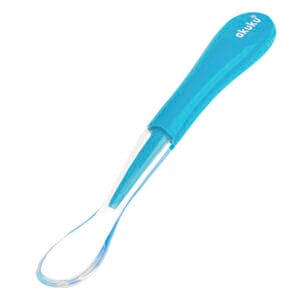 Linguriță din silicon pentru bebeluși Akuku A0432 Blue – moale și sigură, fără BPA