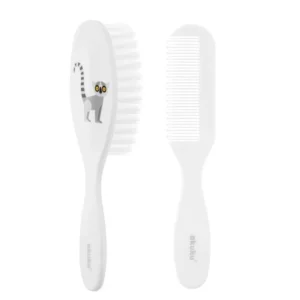 Set pieptăn și perie Akuku A0082 Lemur – peri moi, antistatici, pentru bebeluși
