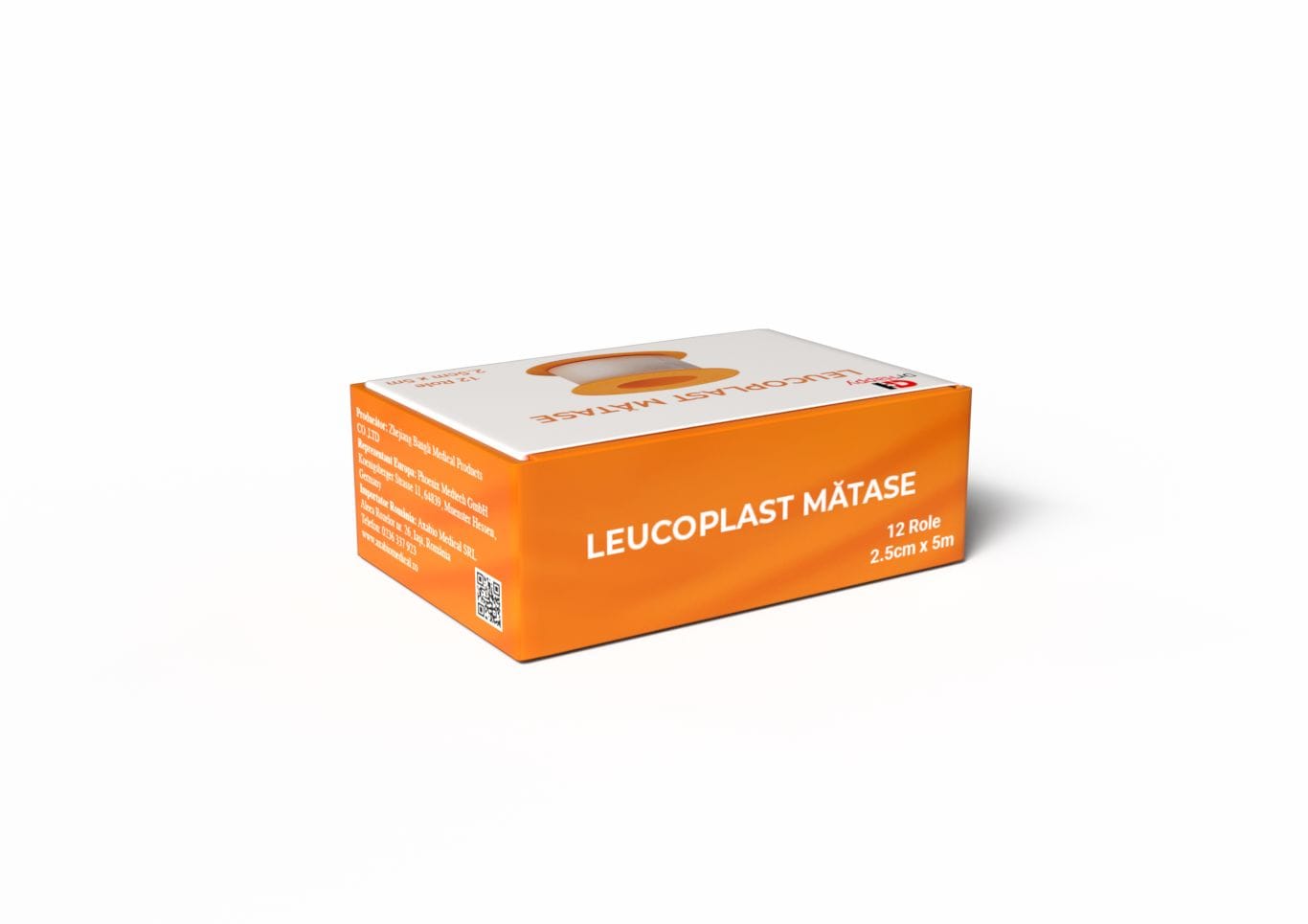 Leucoplast Mătase 2.5 cm × 5 m (12 role/cutie)