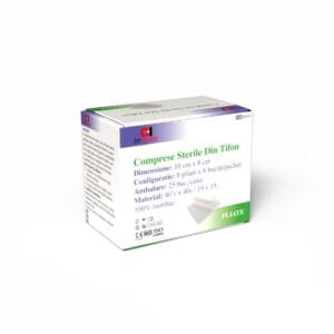 Comprese Sterile Pliate 10×8 cm, 48 Straturi (25 pachete/cutie)