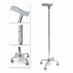 Baston Din Aluminiu Cu Patru Picioare AccentMed AM924L