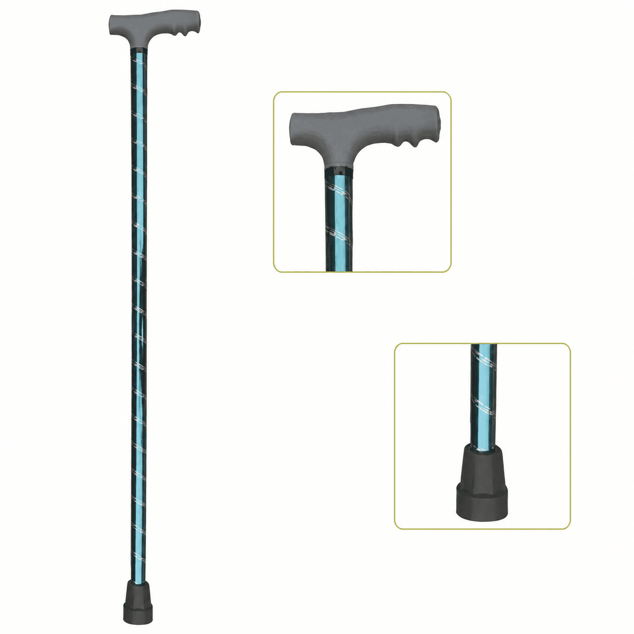 Baston de mers AccentMed AM1010, din aluminiu, mâner ergonomic, 0,34 kg, max. 135 kg